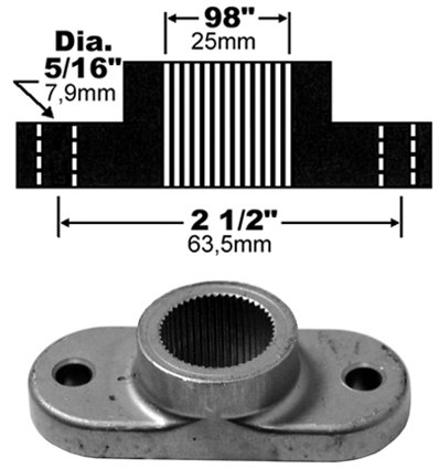 Knivfäste MTD spline 1 tum (25,4mm) - 1