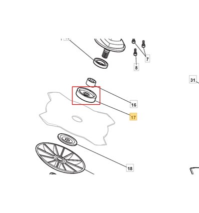 STIGA Ringmutter övre, SB35, SB40, SB43, SB435 m.fl.  3641640 - 1