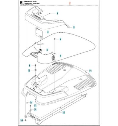 GARDENA Laddstation R38Li, R40Li, R45Li, R50Li, R70Li, R80Li, 5877971-06 - 1