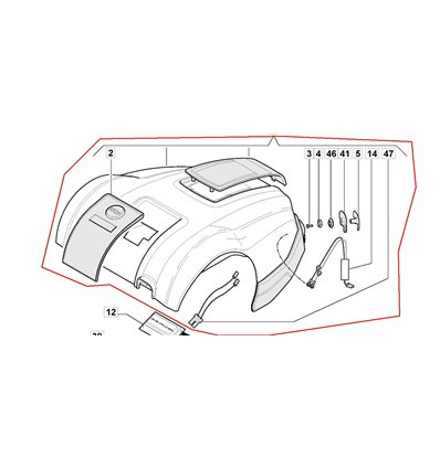 STIGA Chassi överdel Autoclip 225S, 112600371/0 - 1