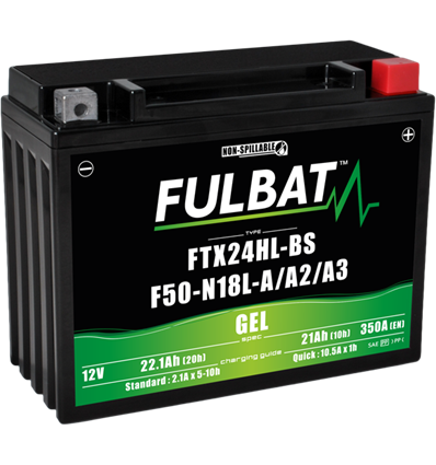Batteri FTX24HL-BS GEL, YTX24HL-BS, 12V, 21Ah, snöskoter, motorcykel m.fl. - 1