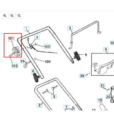McCulloch Gasreglage 6556SM, 6553CM, 5321702-94 - 1